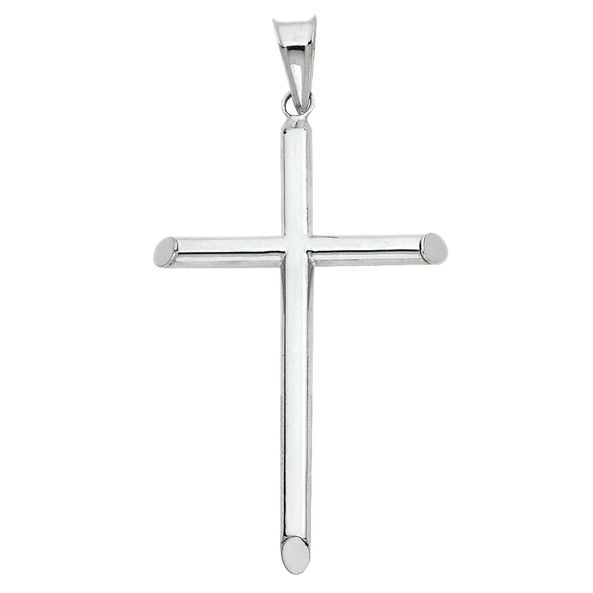 14K White Gold Classic Cross Religious Pendant
