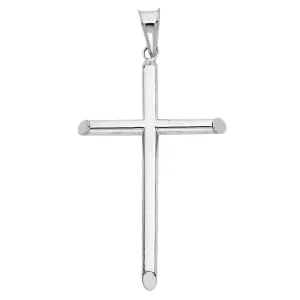 14K White Gold Classic Cross Religious Pendant