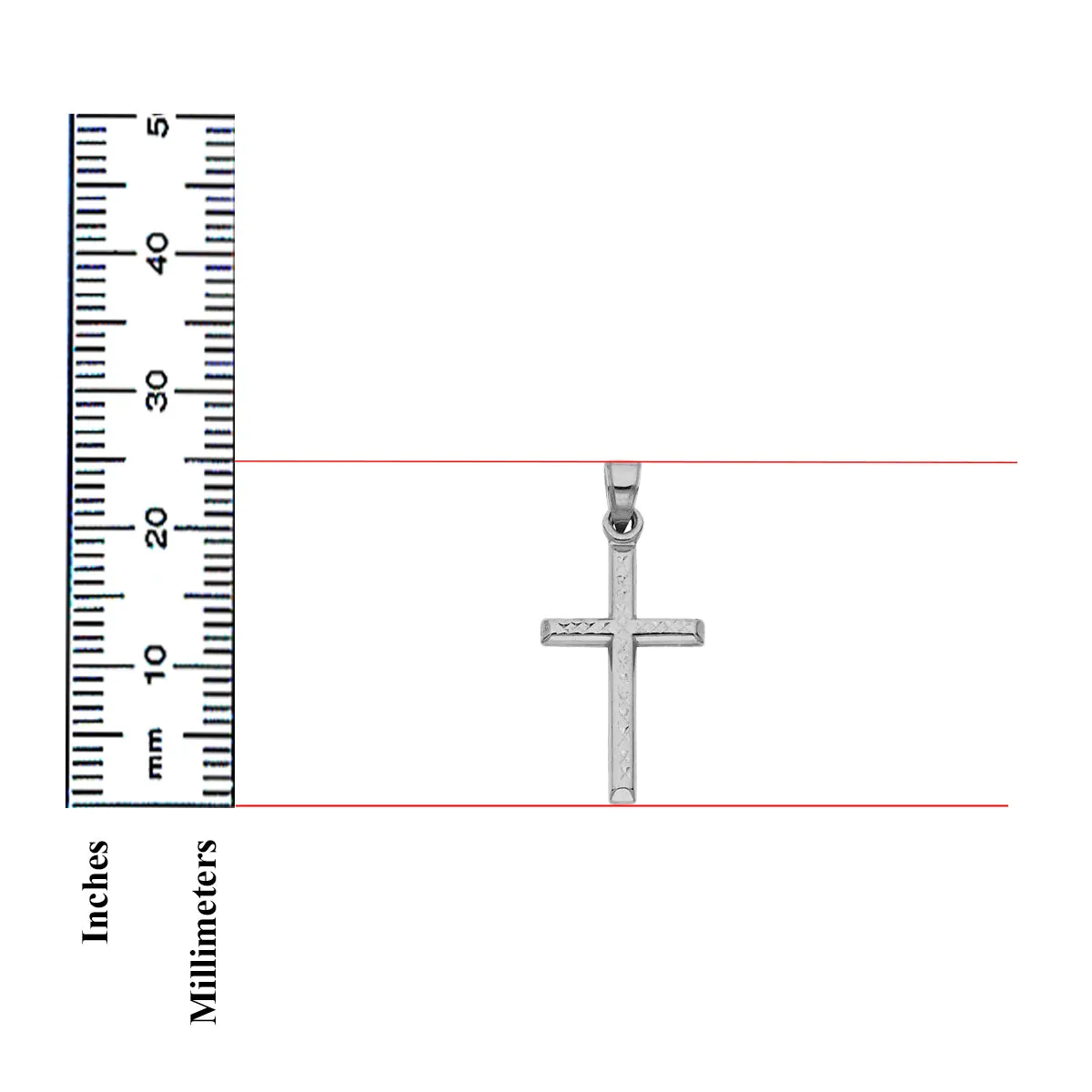 14K White Gold Religious Cross Pendant