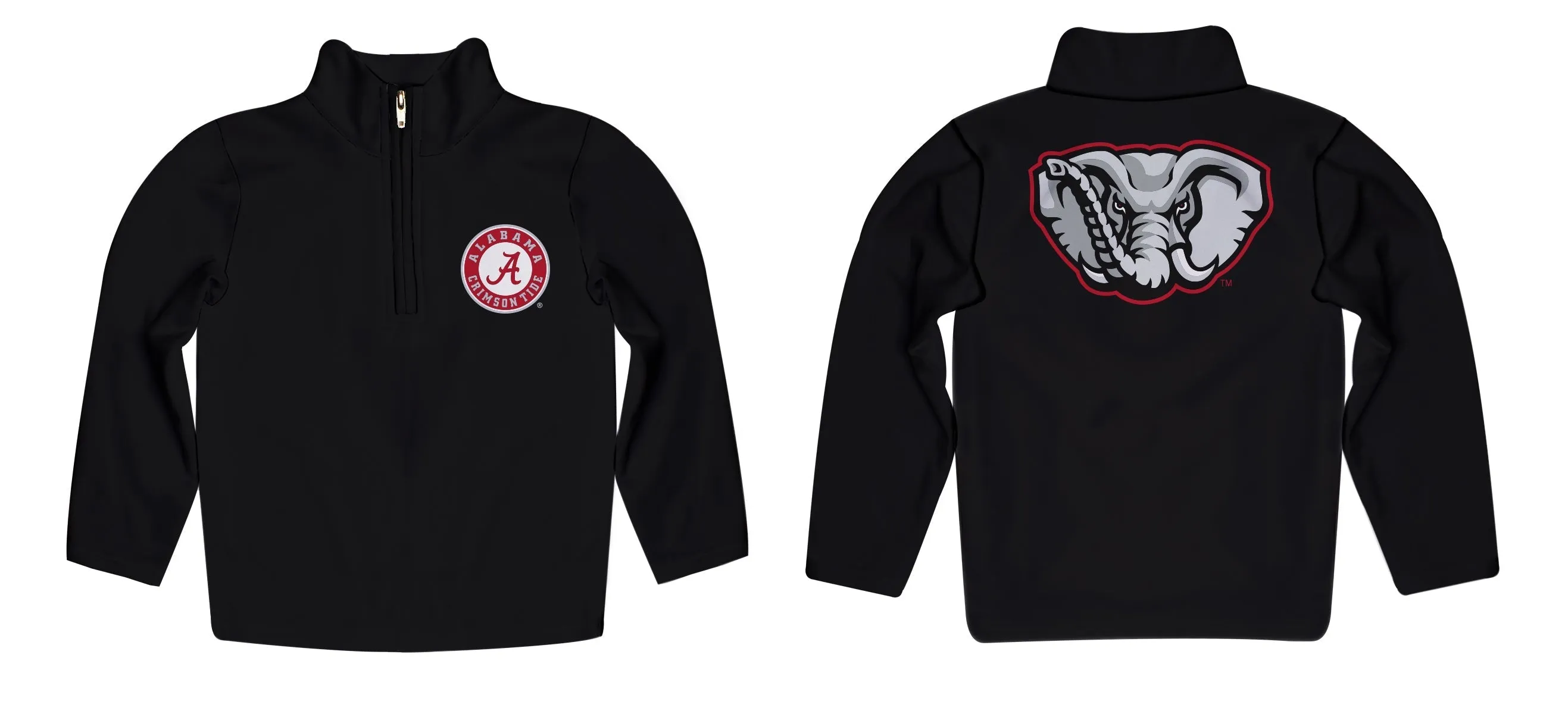 Alabama Crimson Tide Game Day Solid White Quarter Zip Pullover Sweatshirt for Toddlers and Youth