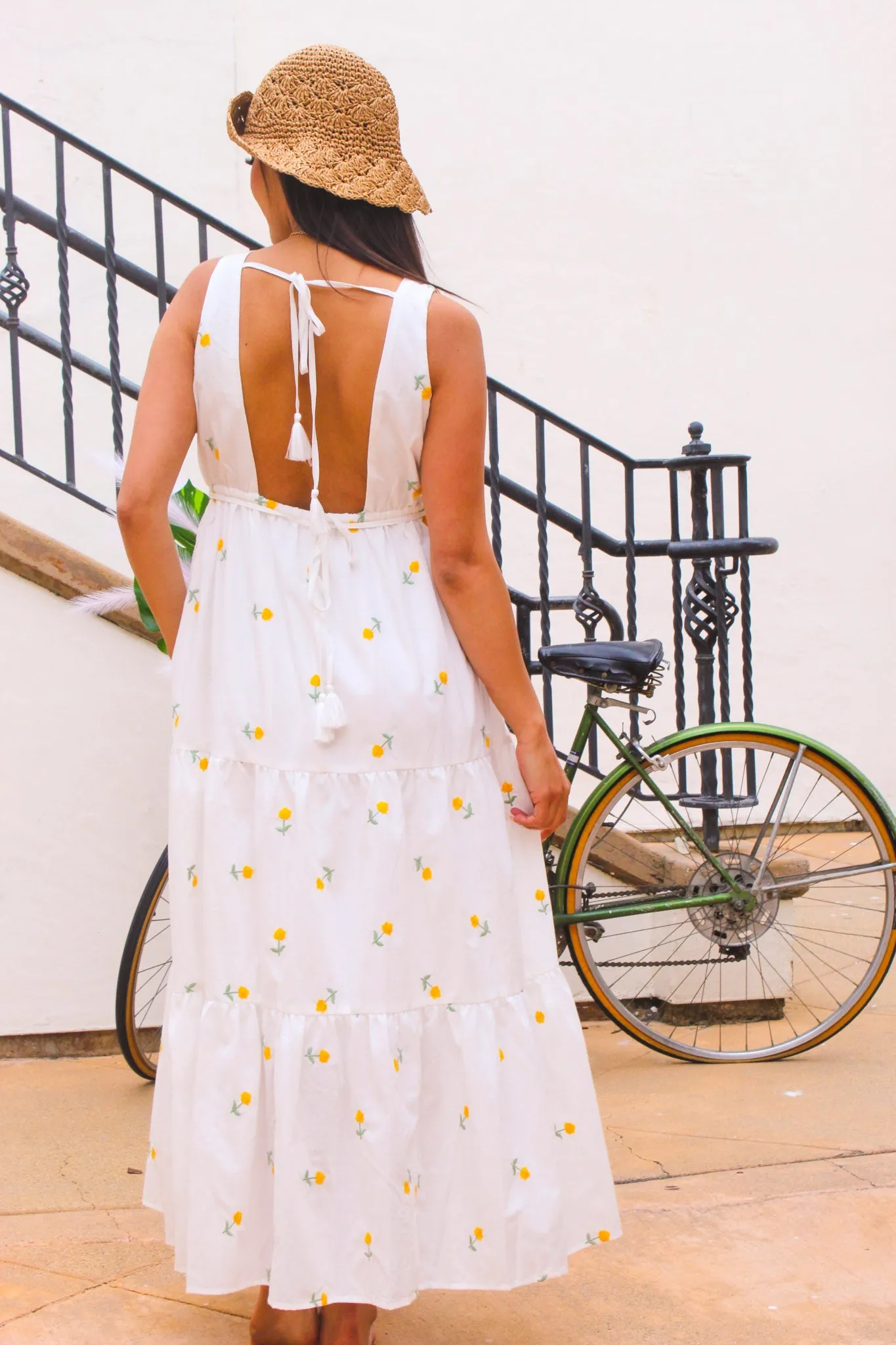 All Smiles Floral Embroidered Maxi Dress