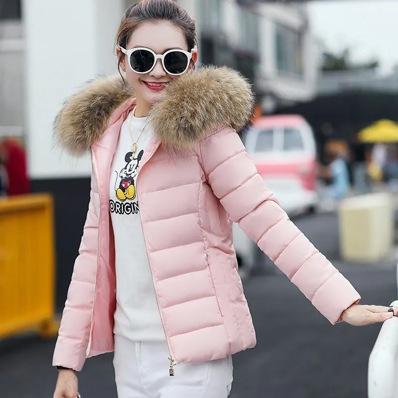Francesca  Fur Collar Slim Quilted Coat