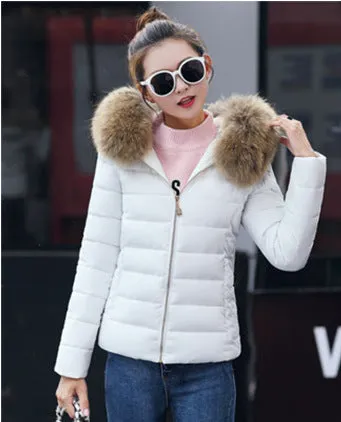 Francesca  Fur Collar Slim Quilted Coat