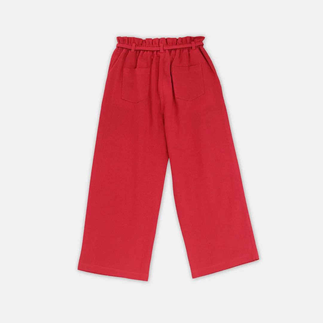 Long Culottes/ Kulot Panjang Anak perempuan Merah/ Daisy Personal Stylist