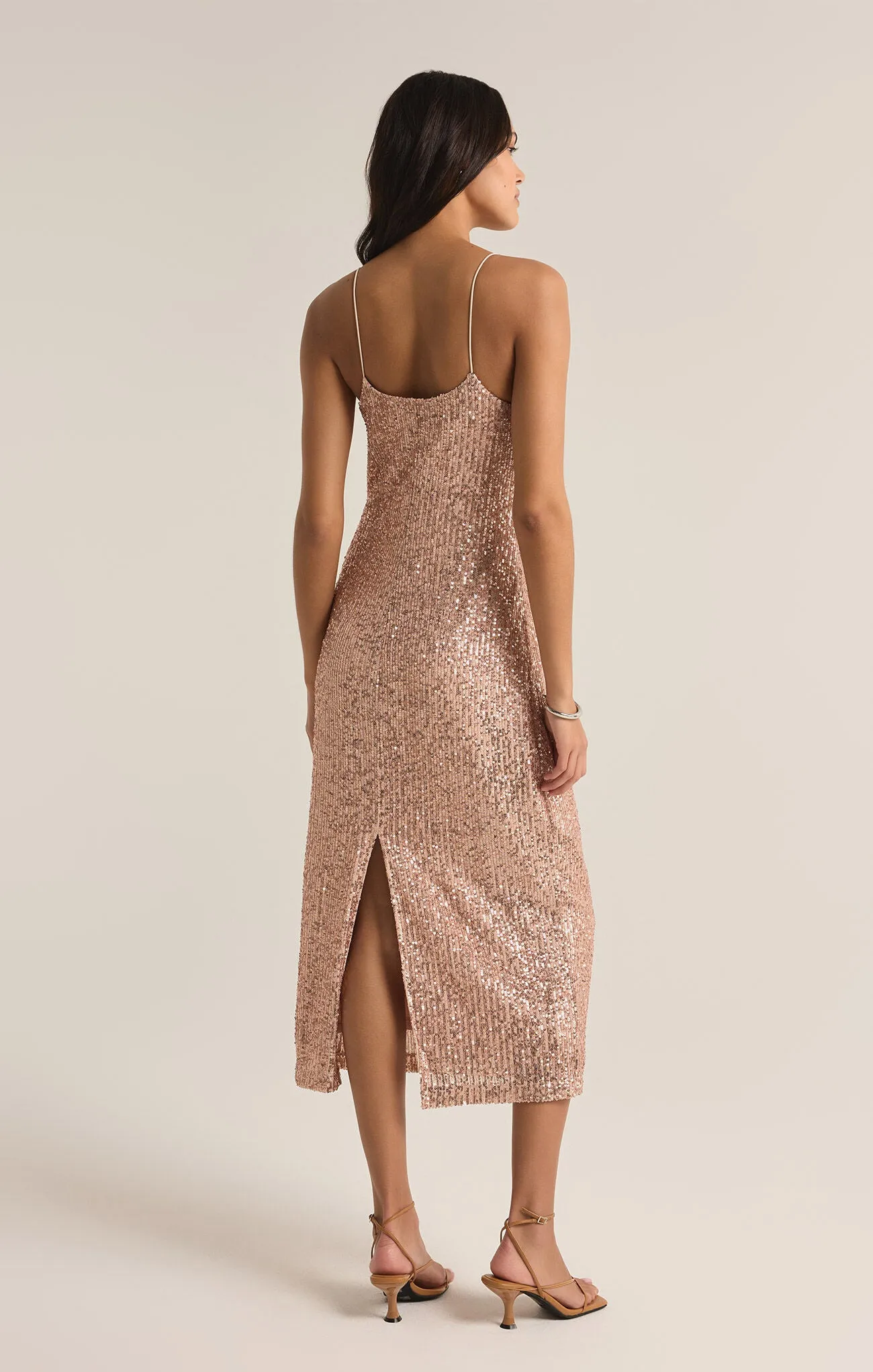 Paulina Sequin Dress - Rose Gold