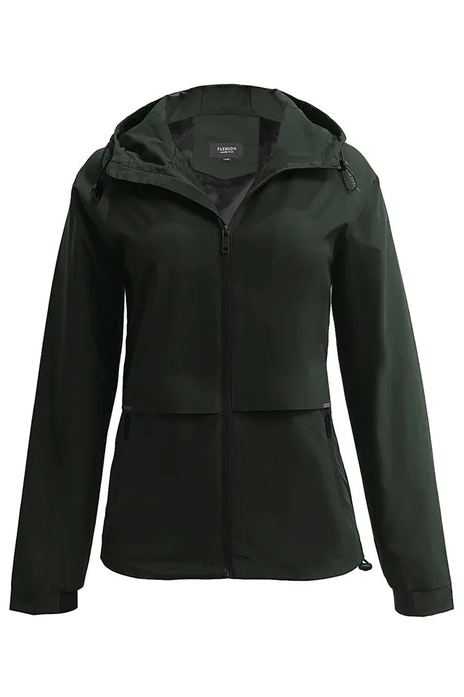 Plain Open Zipper Pockets Winter Outfits Hooded Outdoor Jackets