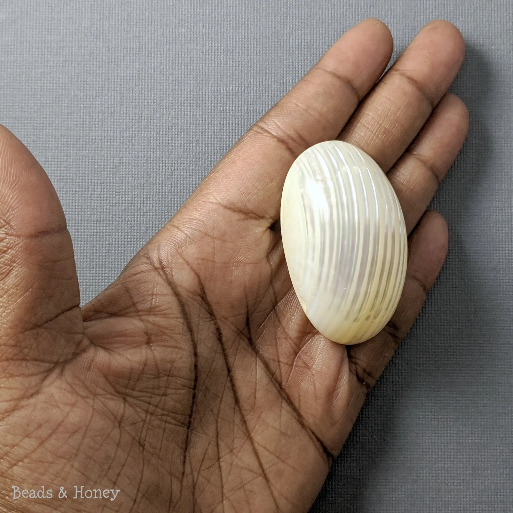 Silver Mouth Shell Cabochon Large 50x30mm (1pc)