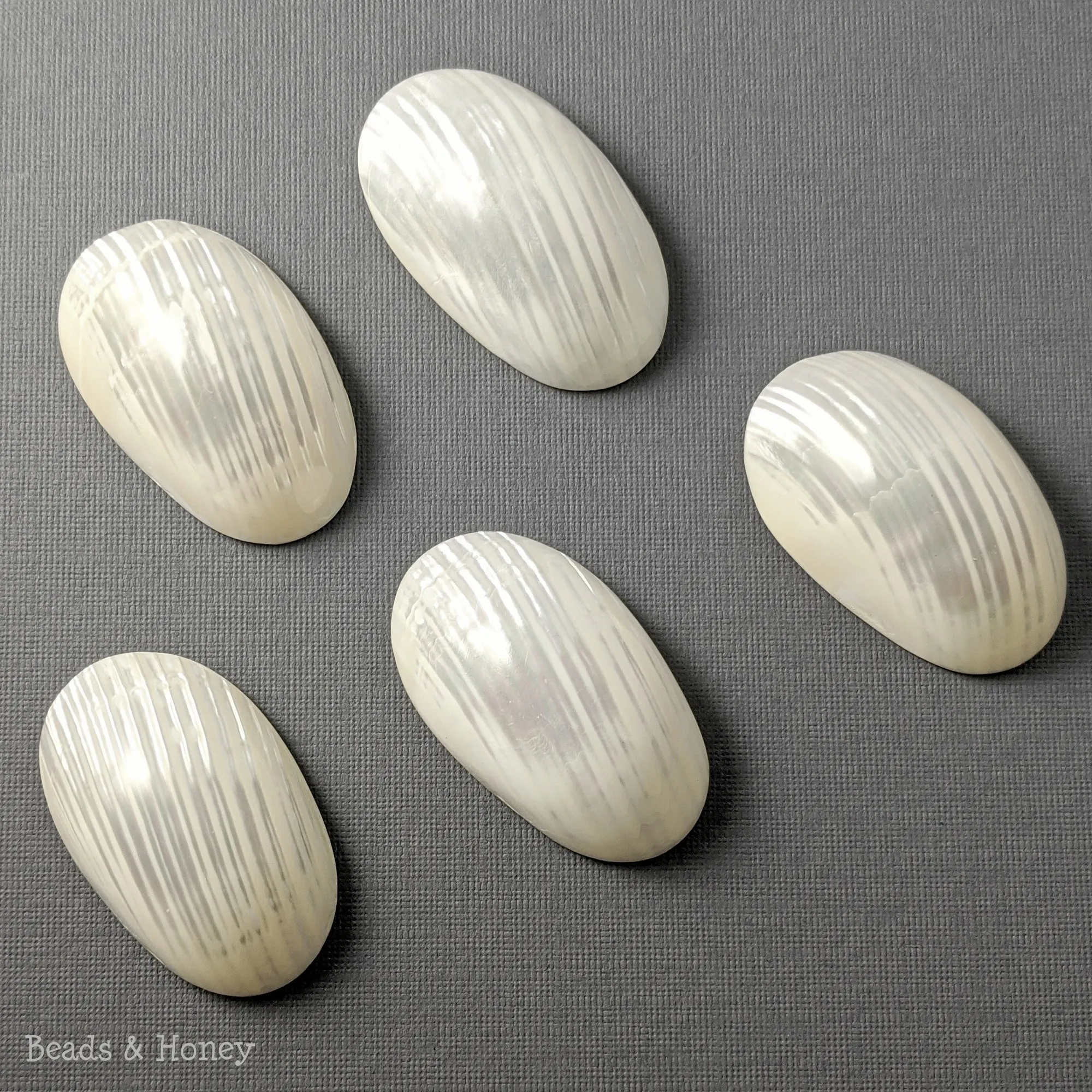 Silver Mouth Shell Cabochon Large 50x30mm (1pc)