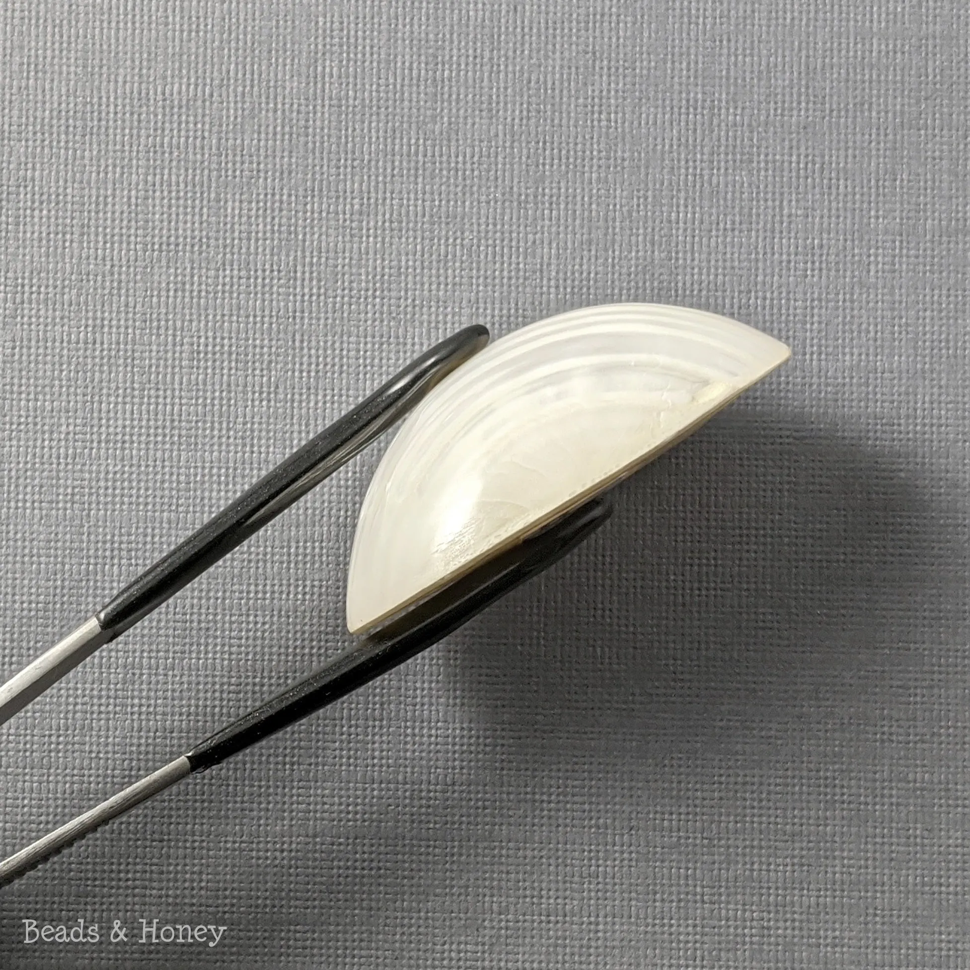 Silver Mouth Shell Cabochon Large 50x30mm (1pc)