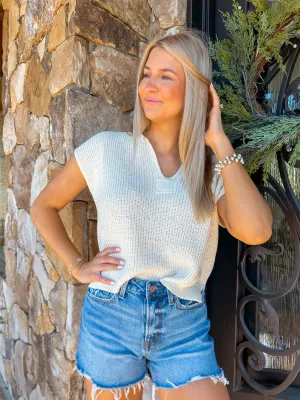 Staycation Cream Knit Sweater Pullover