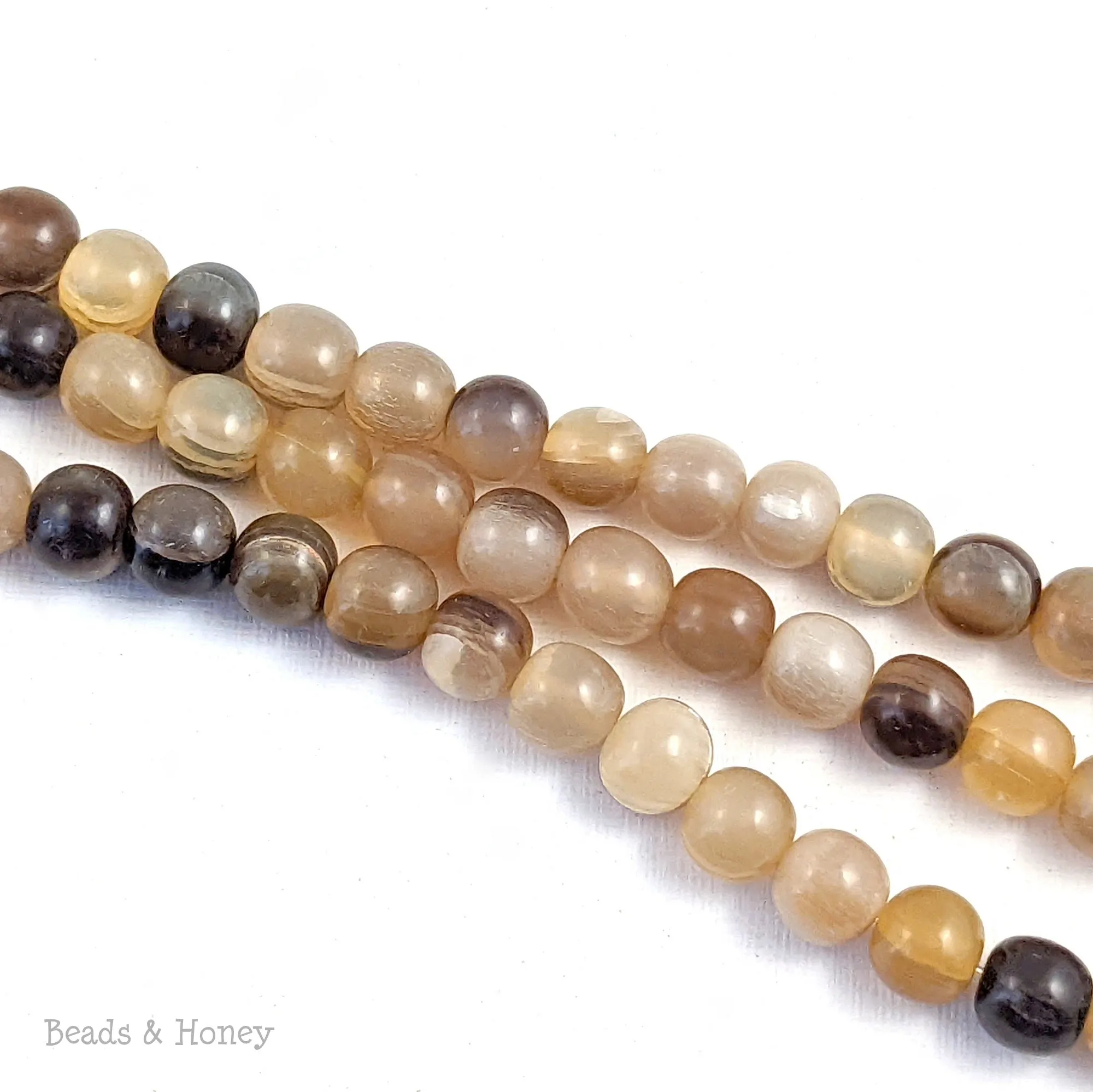 White Horn Bead Round 10mm (16-Inch Strand)