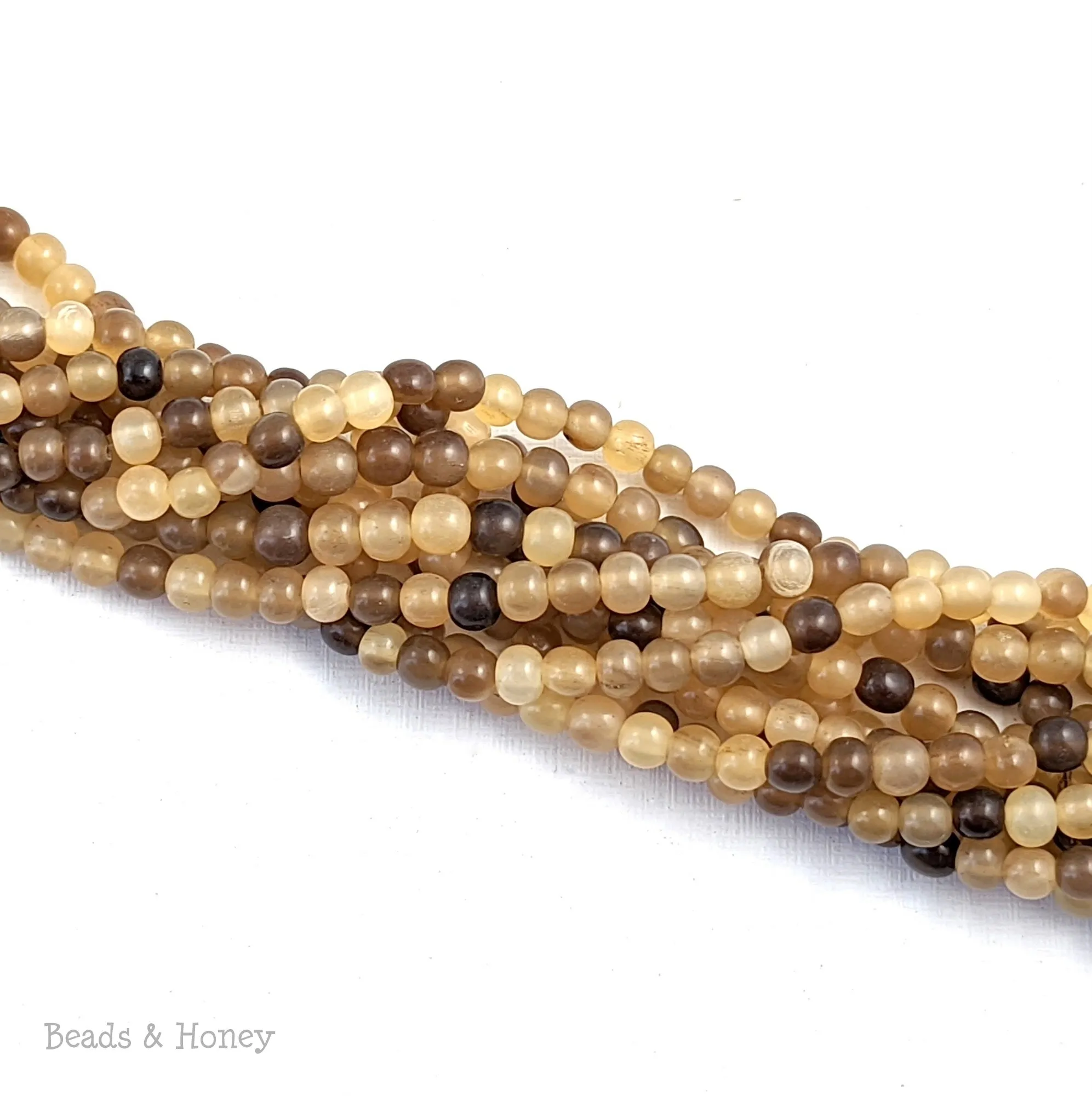 White Horn Bead Round 6-7mm (16-Inch Strand)