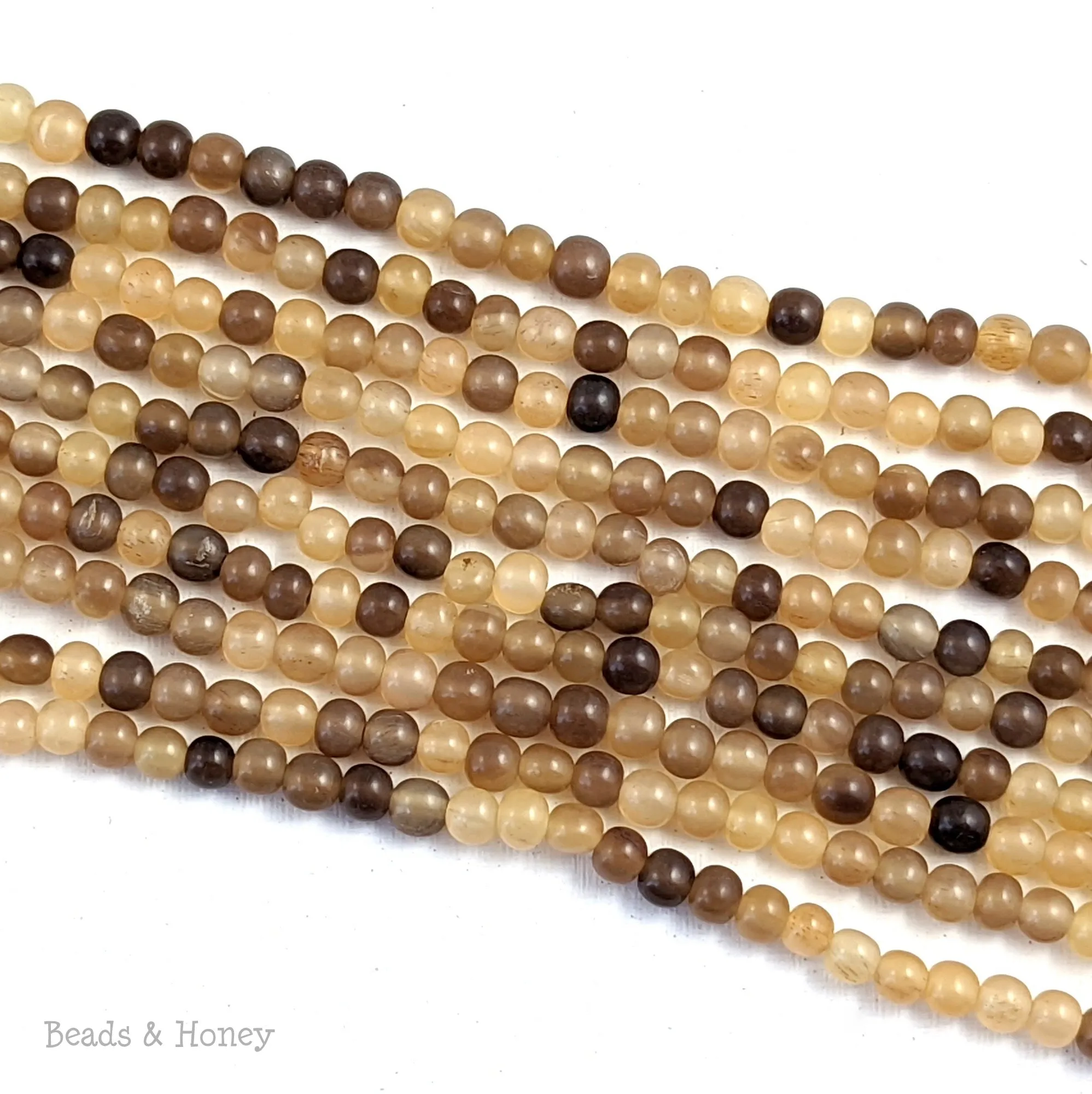 White Horn Bead Round 6-7mm (16-Inch Strand)