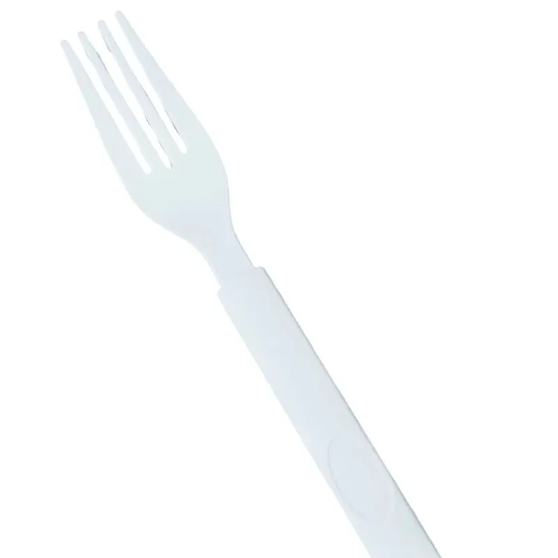 White Reusable Plastic Fork 20pk
